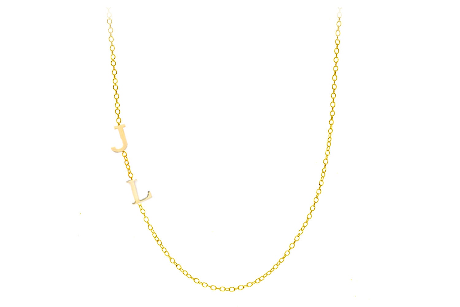 Personalized Sideways Initials Necklace 