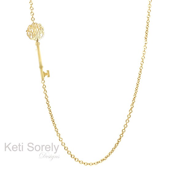 Sideways key hotsell necklace