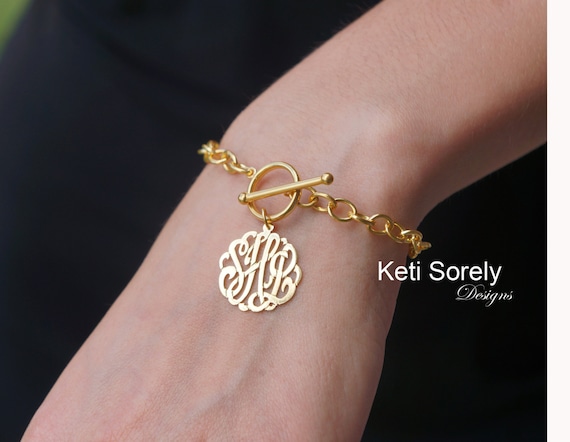 monogram bracelet rose gold