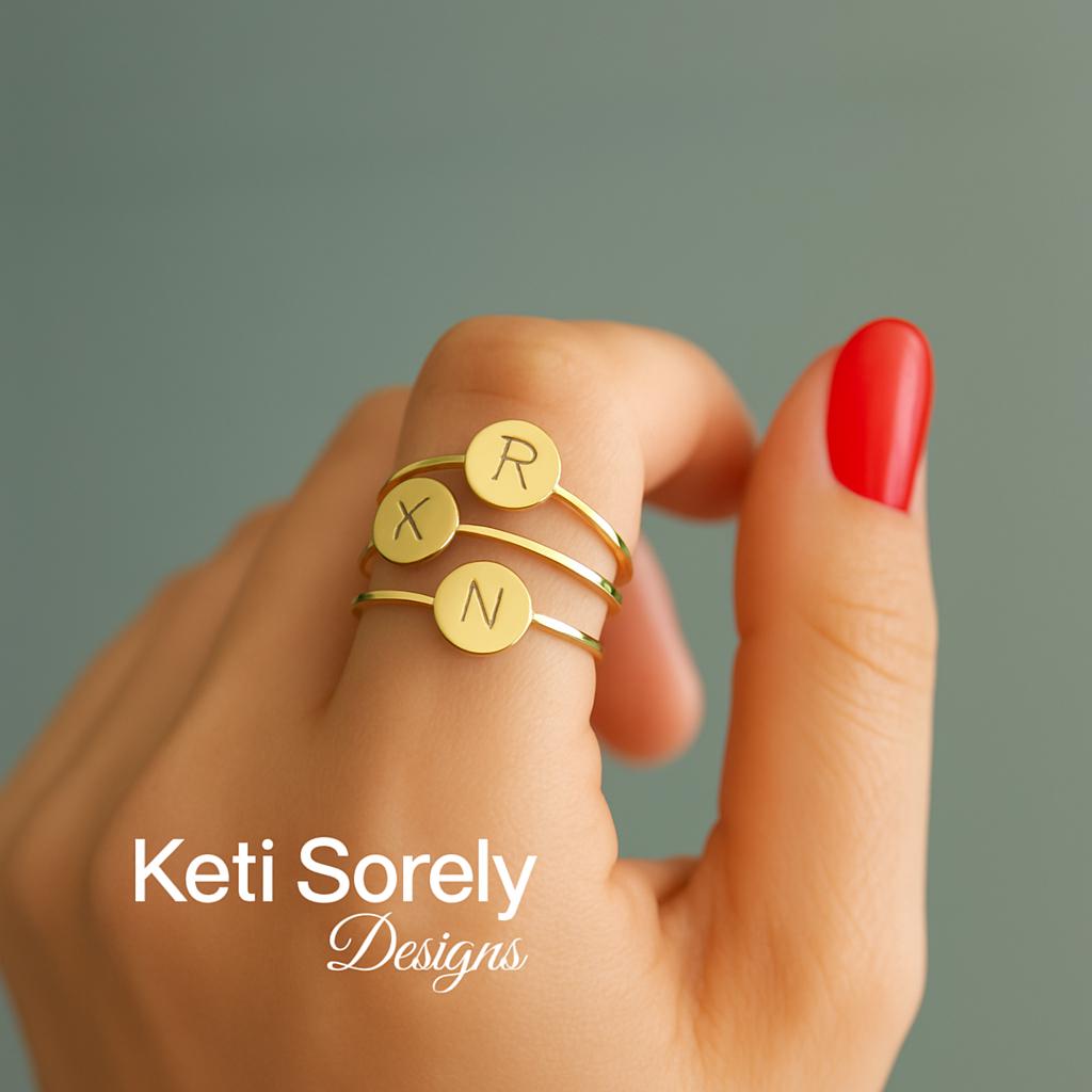 Create Your Stacking Rings Set Using Your Personal or Family Initials ...
