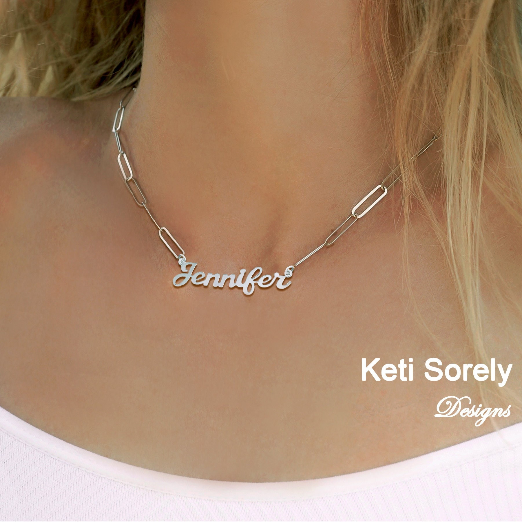 Paperclip Chain Nameplate - Etsy
