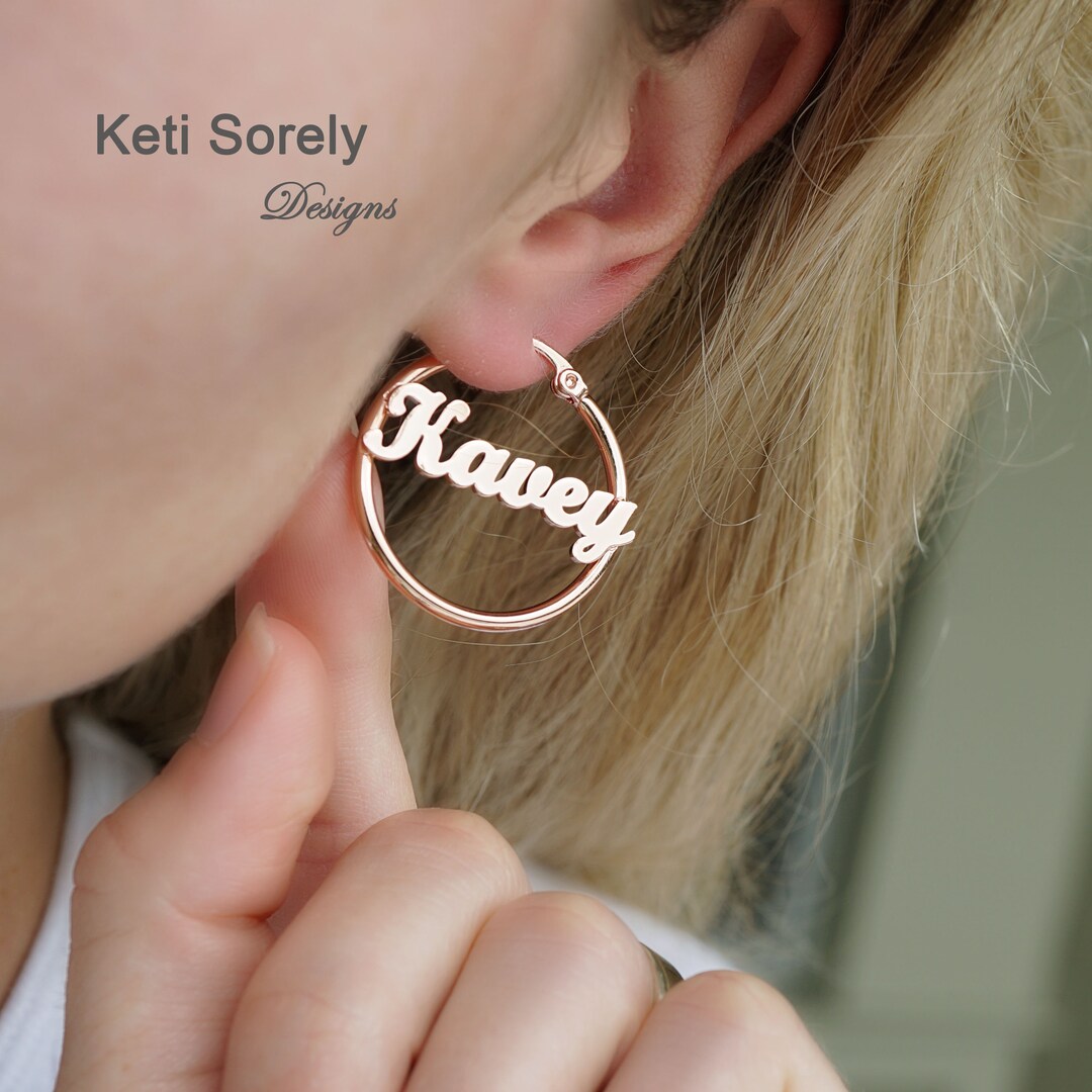 INFUSEU Letter Earrings, 925 Sterling Silver Initial Earrings Small Letters Heart Rose Gold A-Z Name Alphabet Personalized Jewelry Gifts For Women Girls, Sterling Silver
