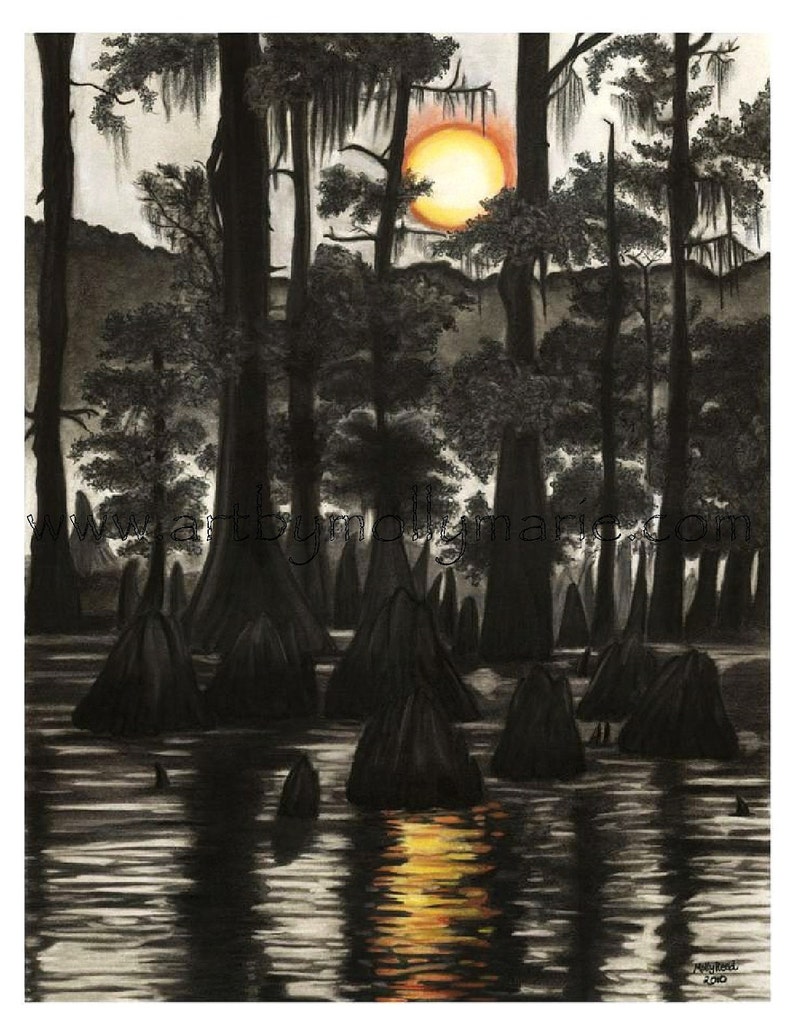 Collection of Prints of my Original Artwork of Cajun Louisiana themed drawings, Sizes 11x14 50.00 & 20x26 100.00 image 3