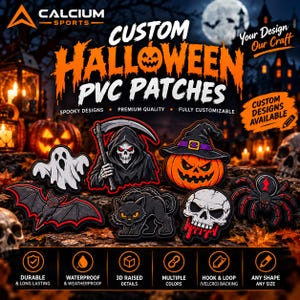 Custom Halloween PVC Patches, 3D Pumpkin Skull Ghost Patches
