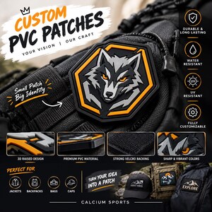 Patches personalizados em PVC, logotipo em borracha 3D, emblema personalizado para equipes (mais de 10 peças)