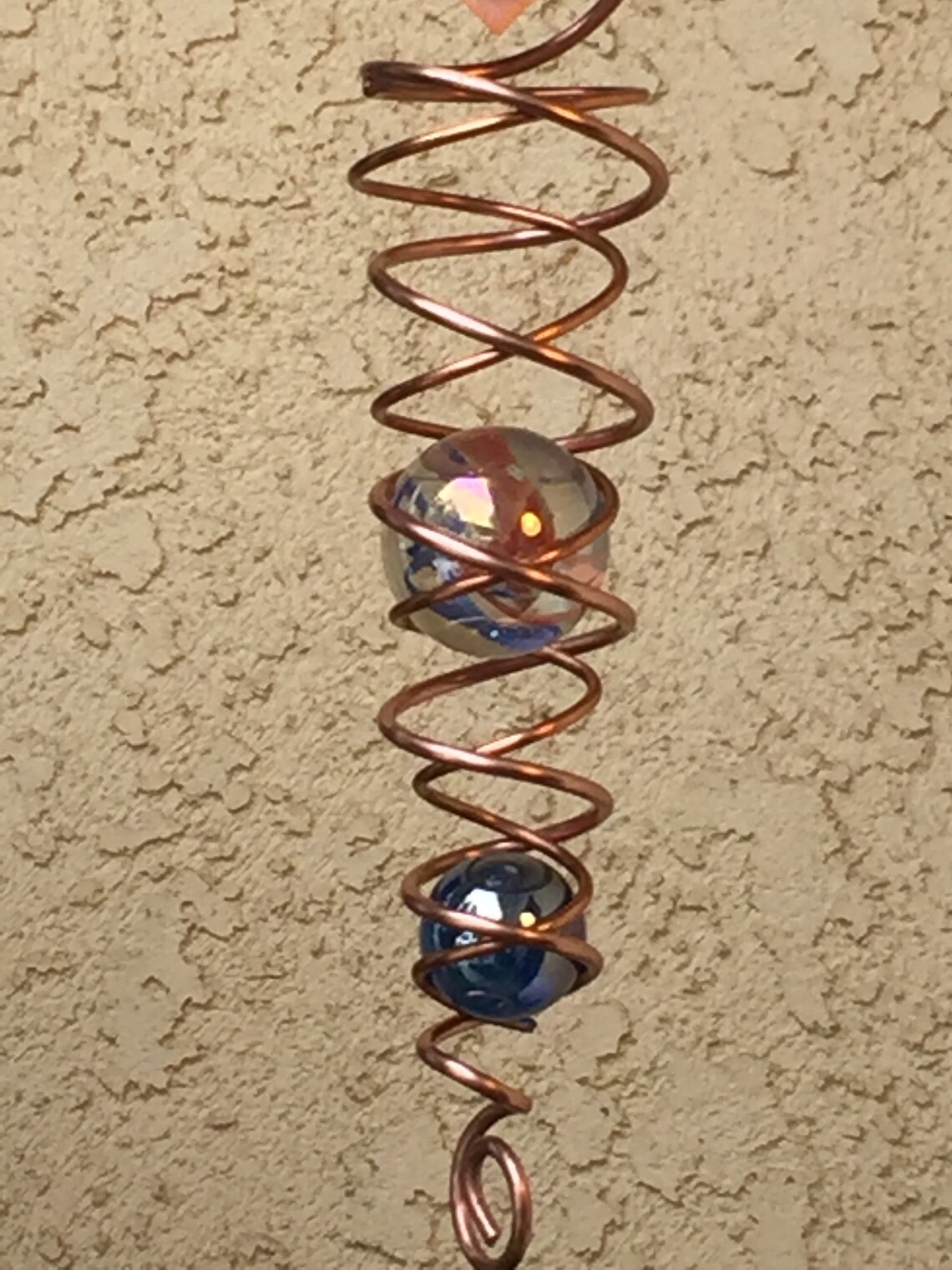 Handmade Copper Wind Spinner Dual Spiral W/ 42mm Glass Sphere Etsy