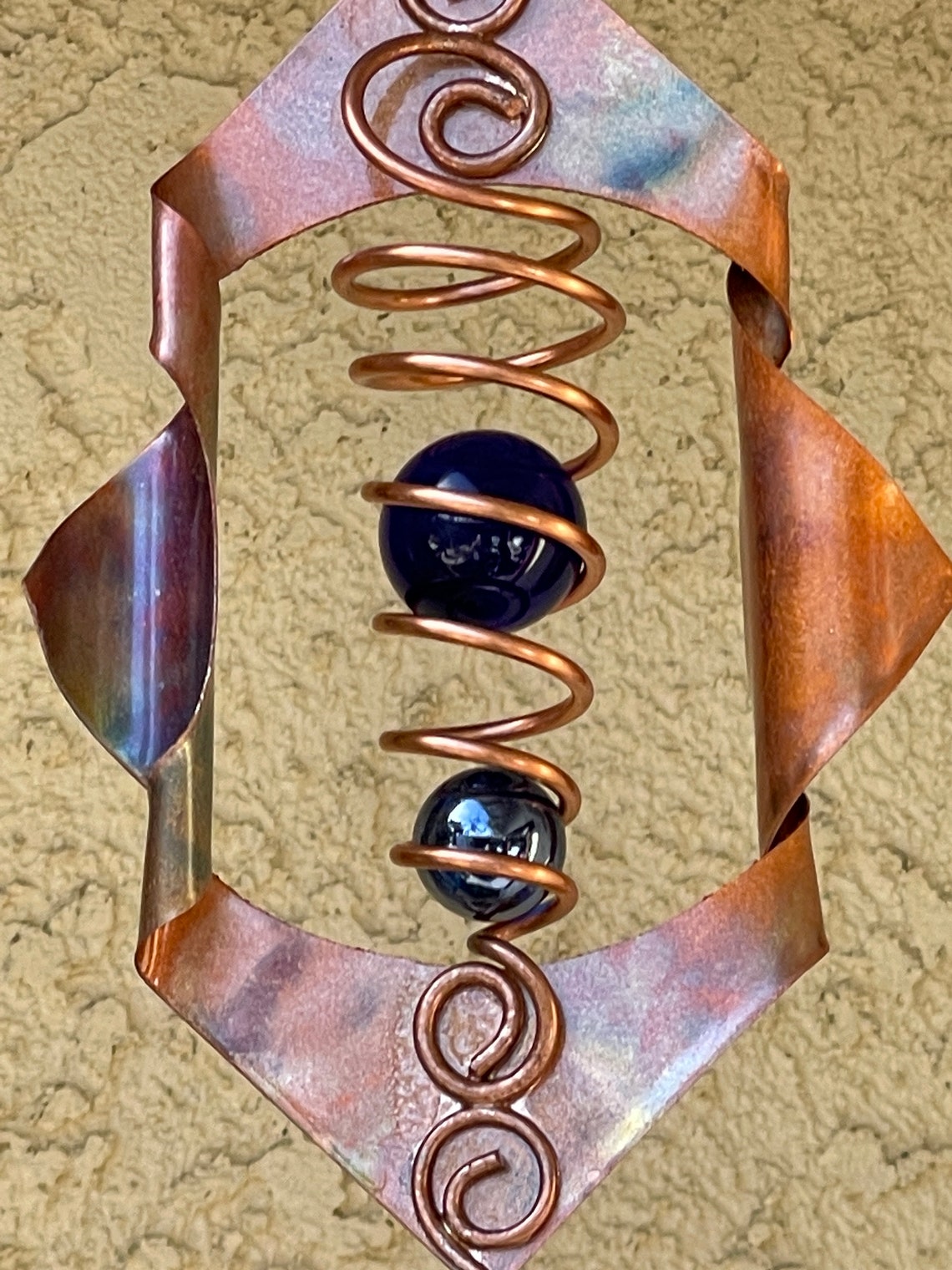 Handmade Copper Wind Spinner W/ 30mm Quality Glass Sphere Etsy
