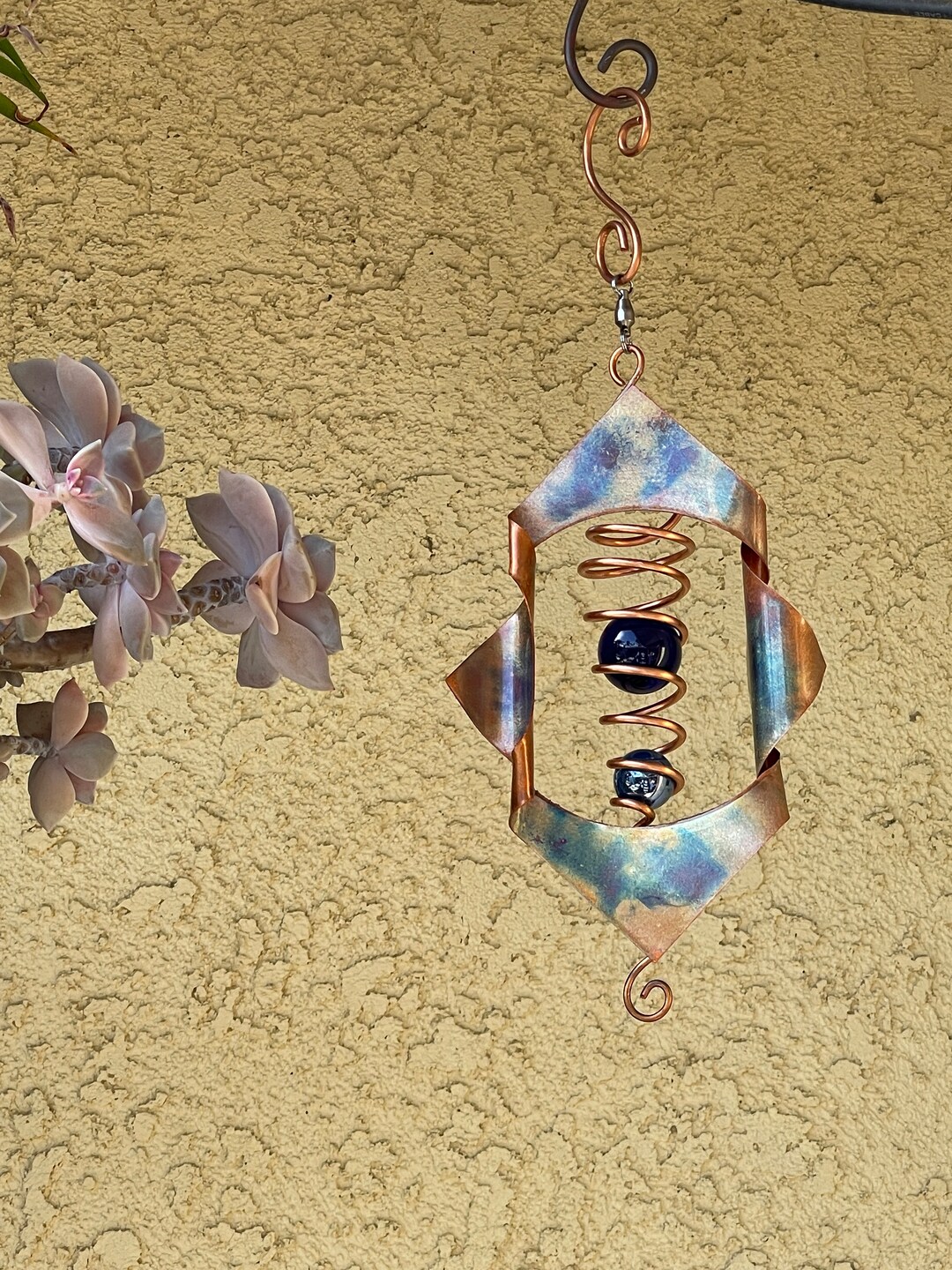 Handmade Copper Wind Spinner W/ 30mm Quality Glass Sphere Etsy