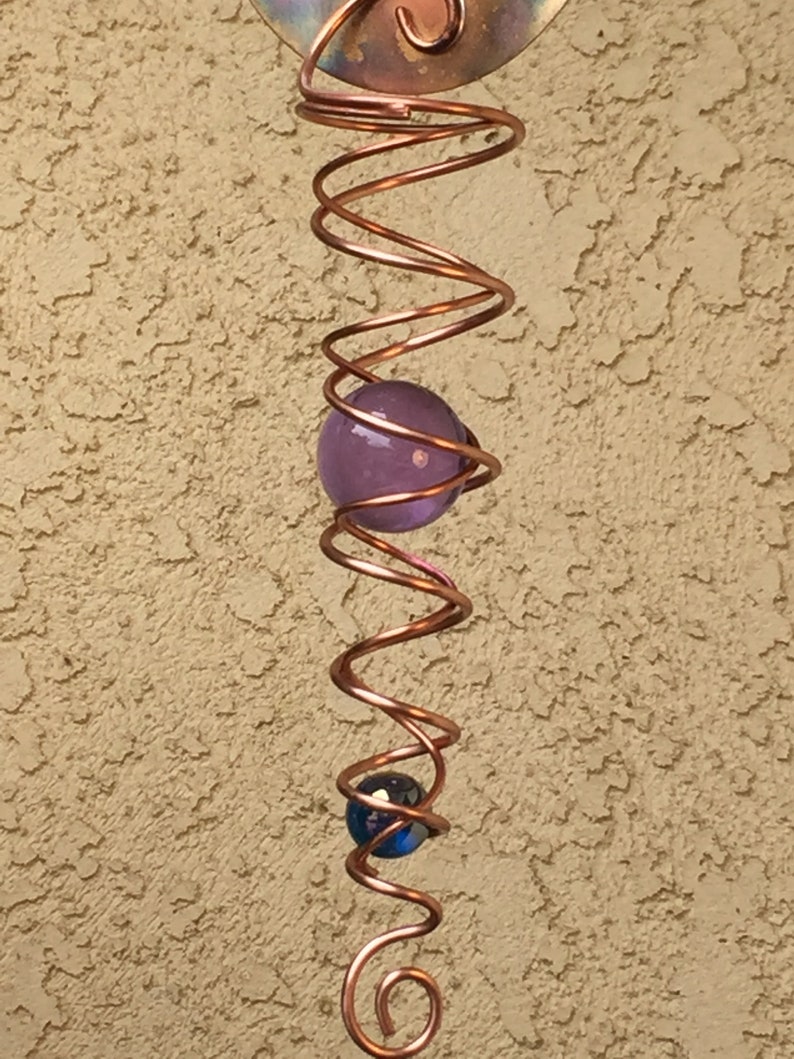 Handmade Copper Wind Spinner Dual Spiral W/ 40mm Glass Sphere Etsy