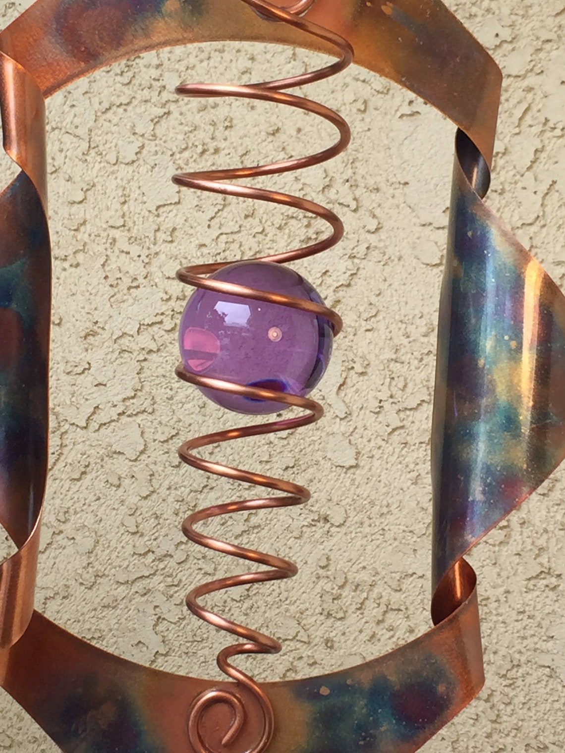 LARGE Handmade Copper Wind Spinner W/ 60mm Quality Glass Etsy