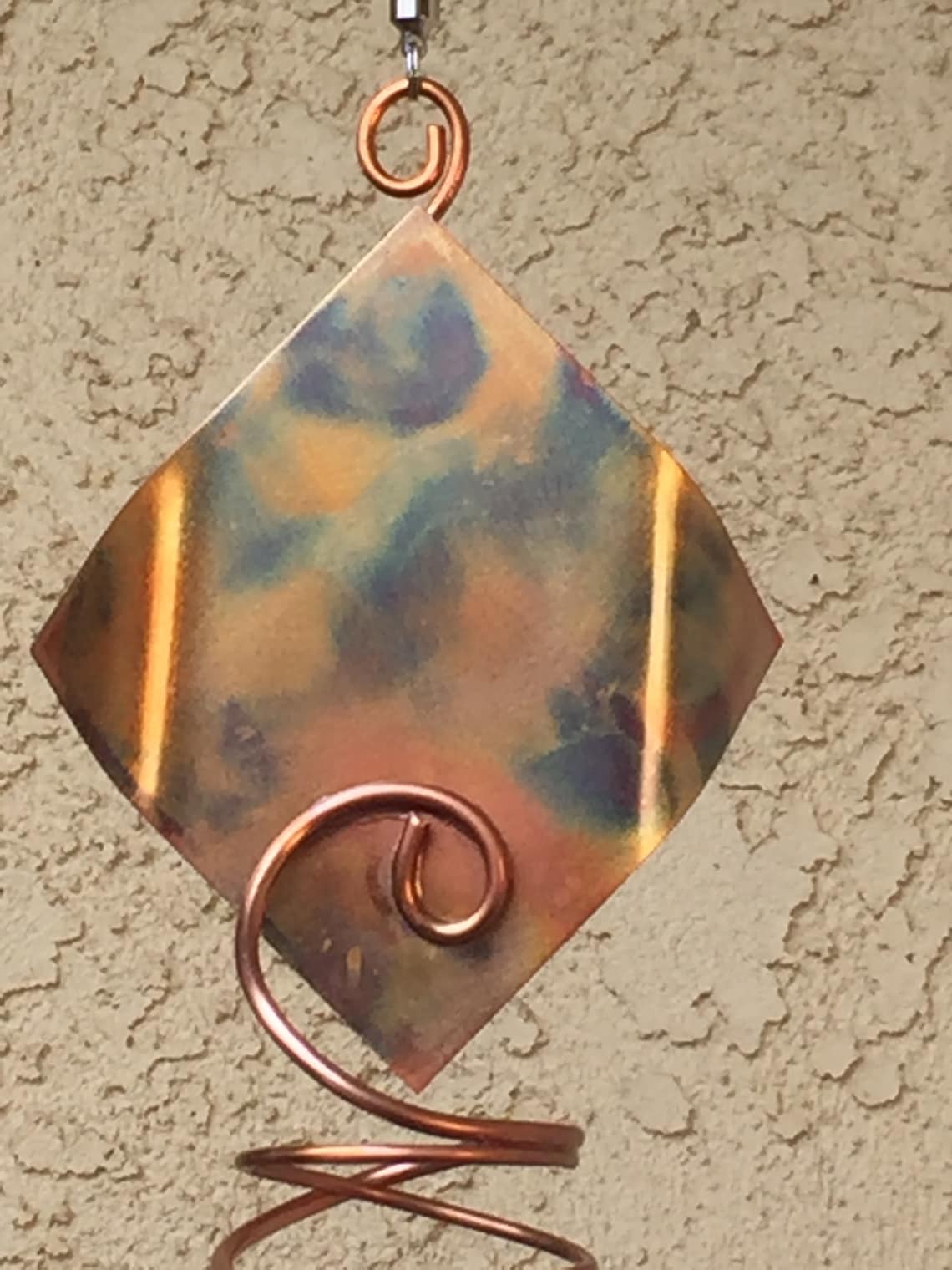 Handmade Copper Wind Spinner Dual Spiral W/ 42mm Glass Sphere Etsy