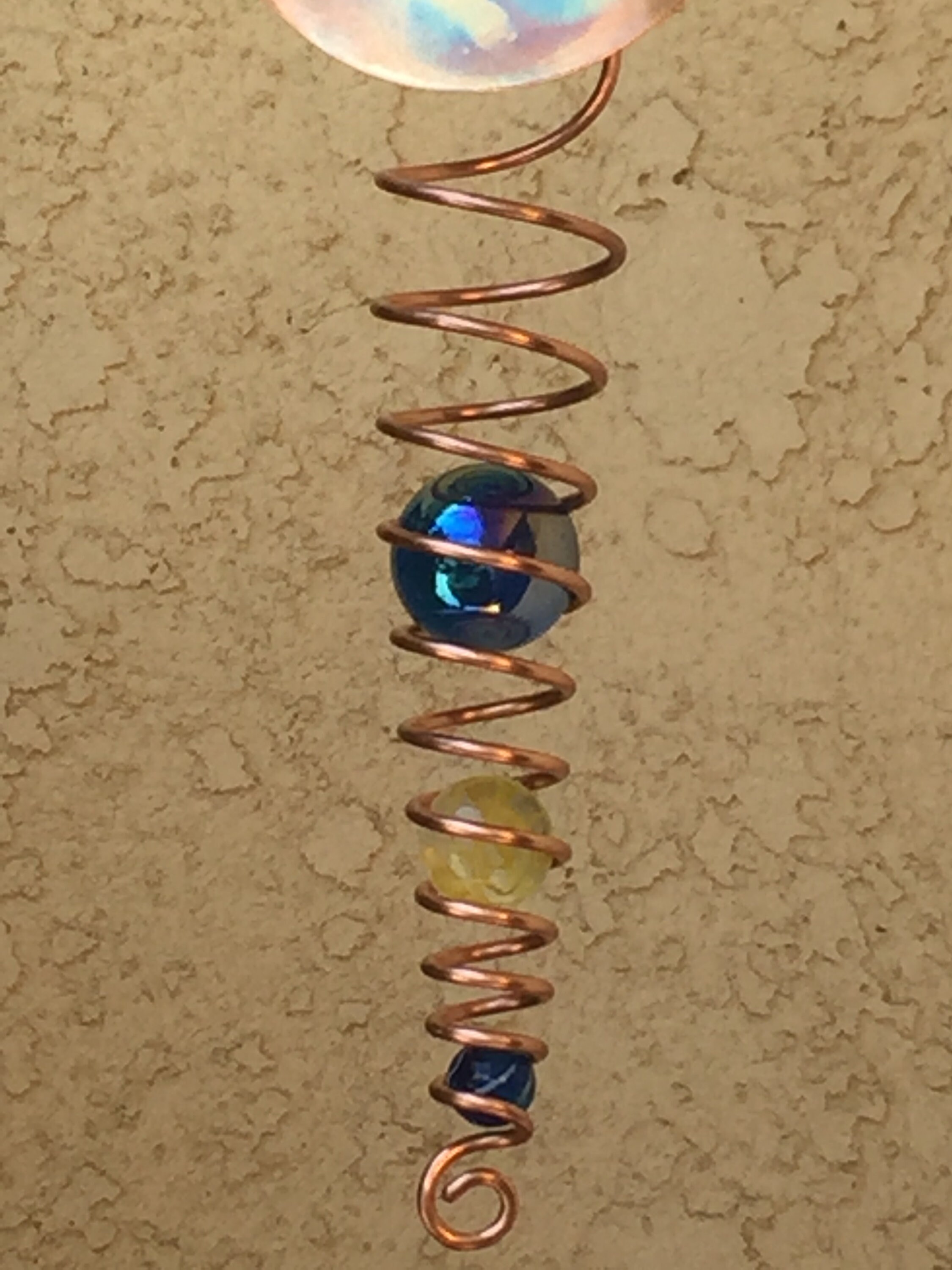 Handmade Copper Wind Spinner 3 Marbles in Illusion Spiral Etsy