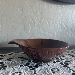 Russel Wright Steubenville Brown Bowl | Vintage 1940s Pottery | Mid Century Modern Tableware | Collectible MCM Dish, Steubenville Pottery
