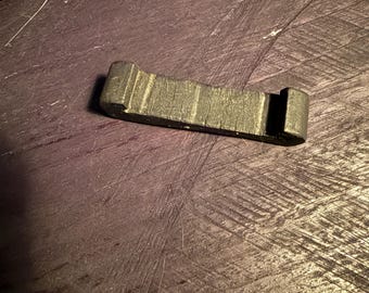 Poussoir/râteau de tuile de mahjong antique - Outil de construction de mur vintage sculpté noir - Années 1920-40