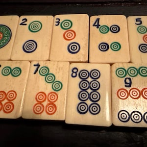 アンティーク麻雀牌 麻雀駒 ヴィンテージ中国ゲーム駒 ジュエリー作り 骨と竹 ロット9