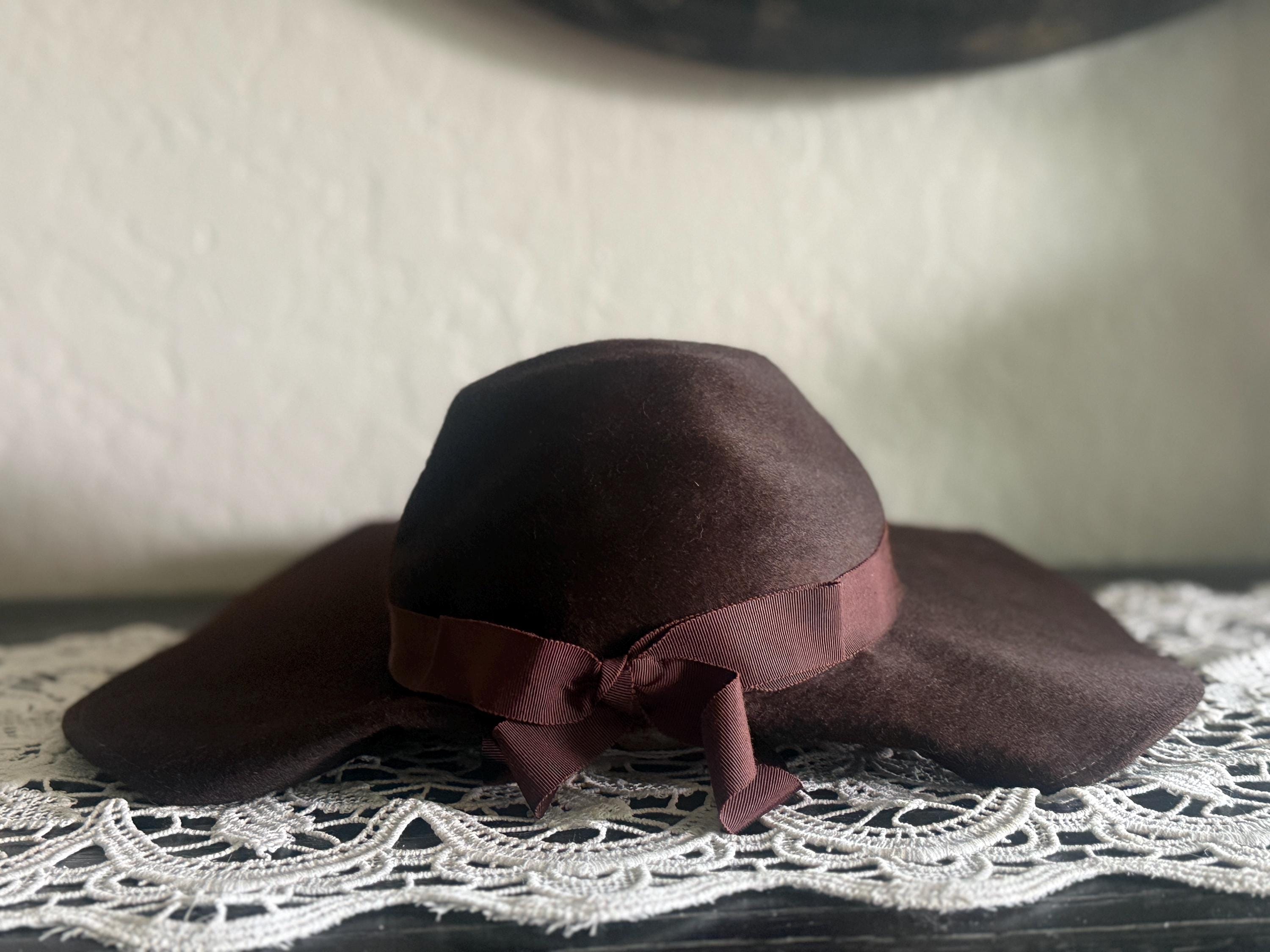 Vintage Evelyn Varon Doeskin Felt Brown Wool Flat A Symmetrical Feather Hat Evelyn Varon Hat - Etsy main image 2