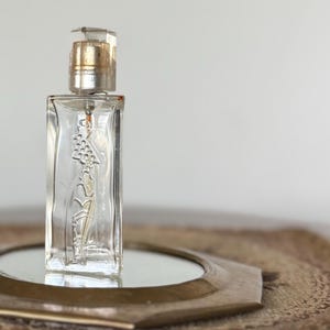 Frasco de perfume de vidro vintage minúsculo - decoração elegante para penteadeira - frasco de perfume vazio - frasco de perfume minúsculo - art déco