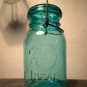 Vintage Ball Bicentennial Ideal A18 Jar. Blue Ball Canning Jar Historic Reproduction Glass