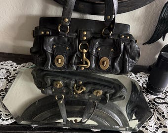 Coach Denim Legacy Mandy Satchel Shoulder Bag With Dual-pocket