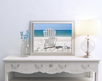Plage chaise Wall Art, impression de chaise de plage, Printable Art, impression de scène de plage, plage scène Wall Art, numérique Télécharger, plage Wall Art