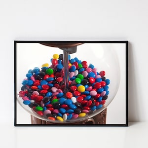 Gumball Machine Print, Printable Art, Candy Print, Kids Room Gumball Machine Wall Art, Digital Download
