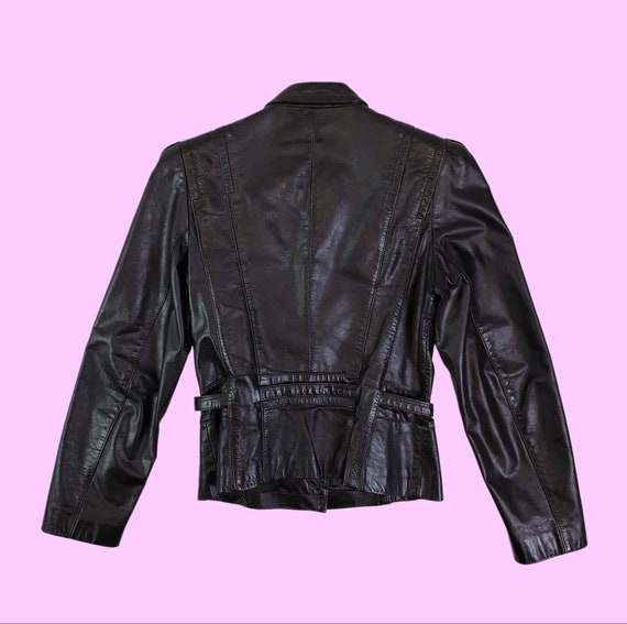 1990s WINLIT Black Leather Jacket - image 4