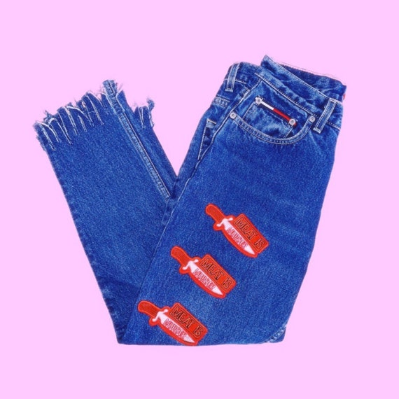 1990s Meat Is Murder Shredded Tommy Hilfiger Jeans - image 6