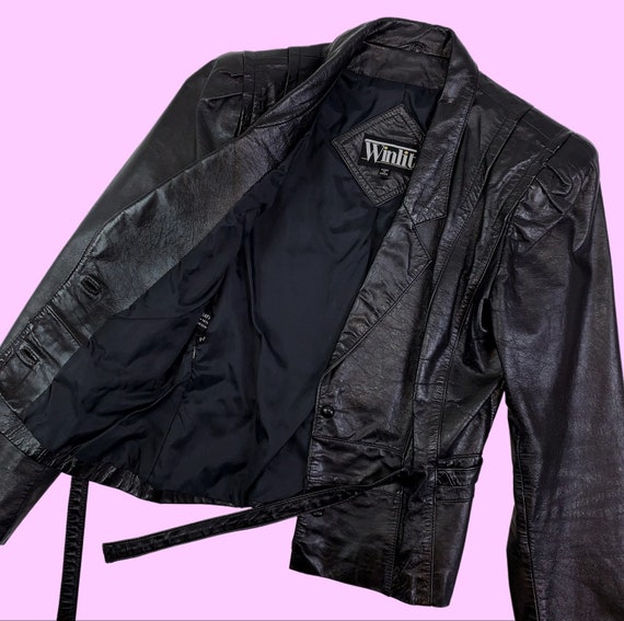 1990s WINLIT Black Leather Jacket - image 2