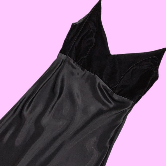 1990s RAMPAGE Black Satin and Velvet Maxi Dress - image 2