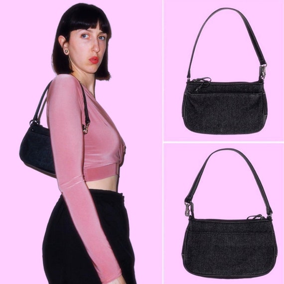 Y2K NINE WEST Grey and Black Wool Mini Purse