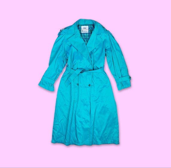 1980s LONDON FOG Shimmer Teal Trench