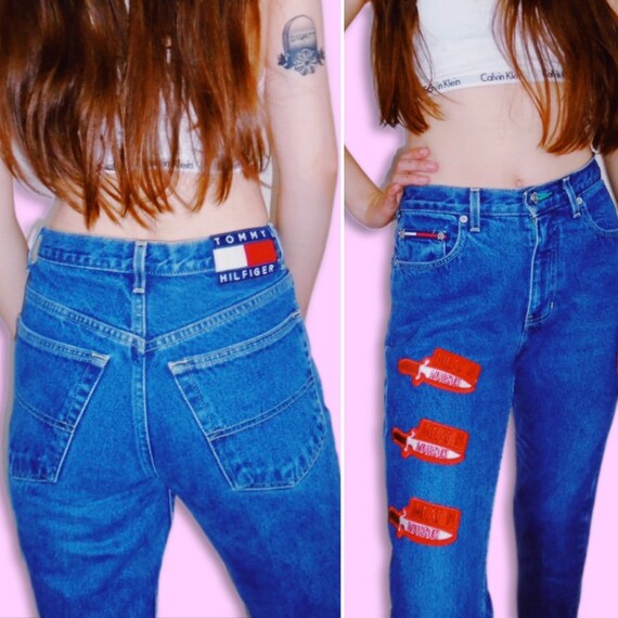 1990s Meat Is Murder Shredded Tommy Hilfiger Jeans - image 2