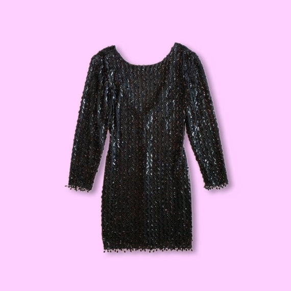 1990s FREDERICK’S OF HOLLYWOOD Black Sequin Covere