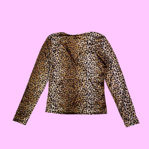 1990s 143 I LOVE YOU Leopard Velvet Top - image 2