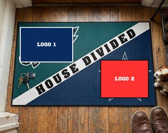 Make your Own Custom House Divided Doormat For any Team, College Doormat, Custom Team House Divided Doormat