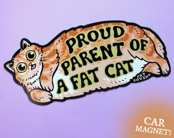 Fat Cat (Orange) - CAR MAGNET - Bumper Magnet