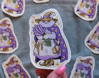 Cat Witch - Woven Iron-On Patch