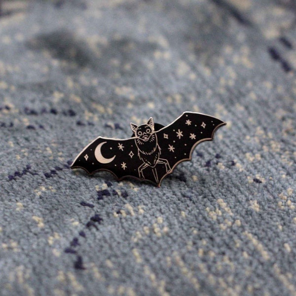 Creature of the Night Silver Cloisonné Pin