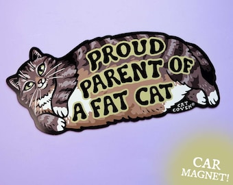 Fat Cat (Tabby) - CAR MAGNET - Bumper Magnet