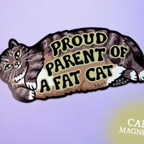 Fat Cat (Tabby) - CAR MAGNET - Bumper Magnet