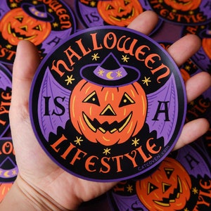 Halloween is a Lifestyle Car Magnet/Bumper Sticker Goth Spooky Season Cemetery Lover image 1