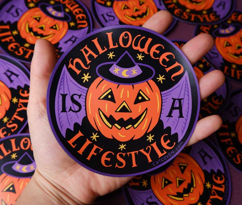 Halloween is a Lifestyle Car Magnet/Bumper Sticker Goth Spooky Season Cemetery Lover image 1
