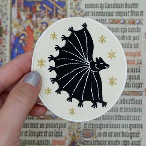 Medieval Bat - Embroidered Iron On Patch