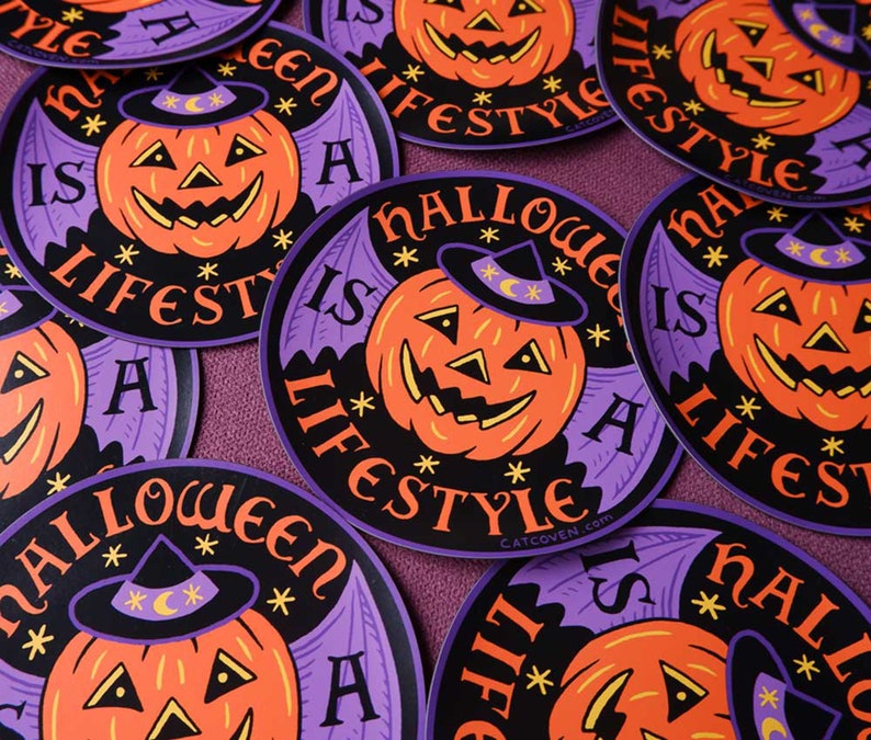 Halloween is a Lifestyle Car Magnet/Bumper Sticker Goth Spooky Season Cemetery Lover image 2