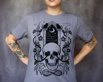 SALE // Keepers of the Gate - Screen Print T-shirt - Tarot Magick Pagan Occult Esoteric