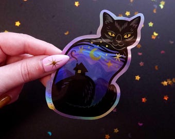 Twilight Cat - Holographic Sticker