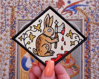 Murder Rabbit - Woven Iron-On Patch