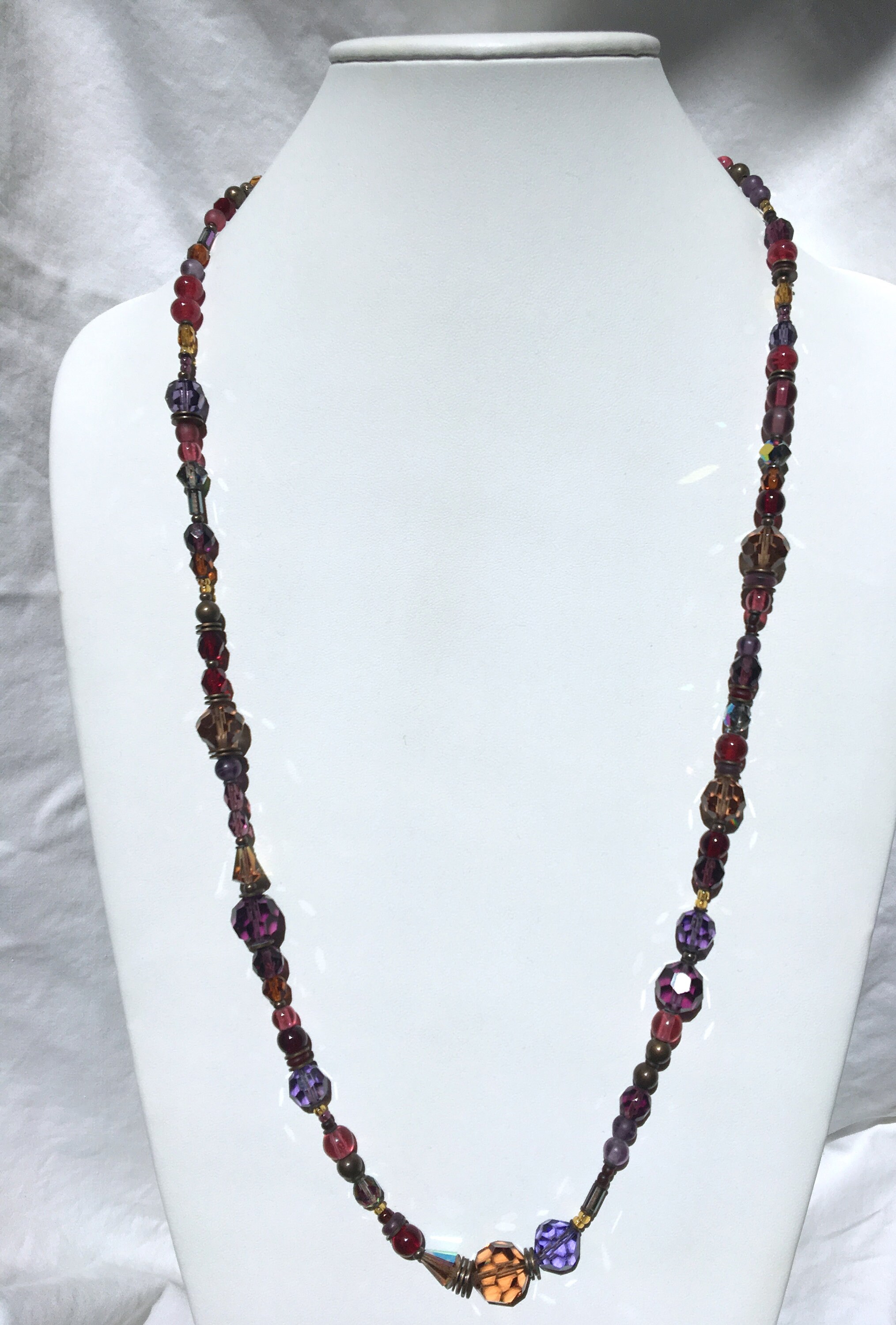 30 Inch Necklace in Garnet Smoke Topaz Rose Topaz and - Etsy