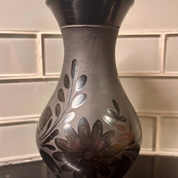 Hungarian Black Pottery Vase from Nadudvar