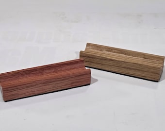 CigarDock Work | Minimalist Desktop Oak Cigar Holder, 4" Wooden Cigar Rest & Knife Stand — Luxury Office Desk Accessory, Gift for Men